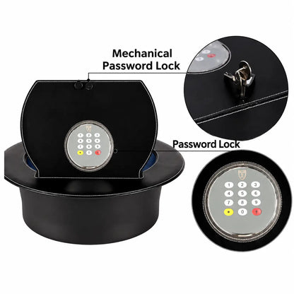 Hidden car storage box with mechanical password lock for secure vehicle valuables storage