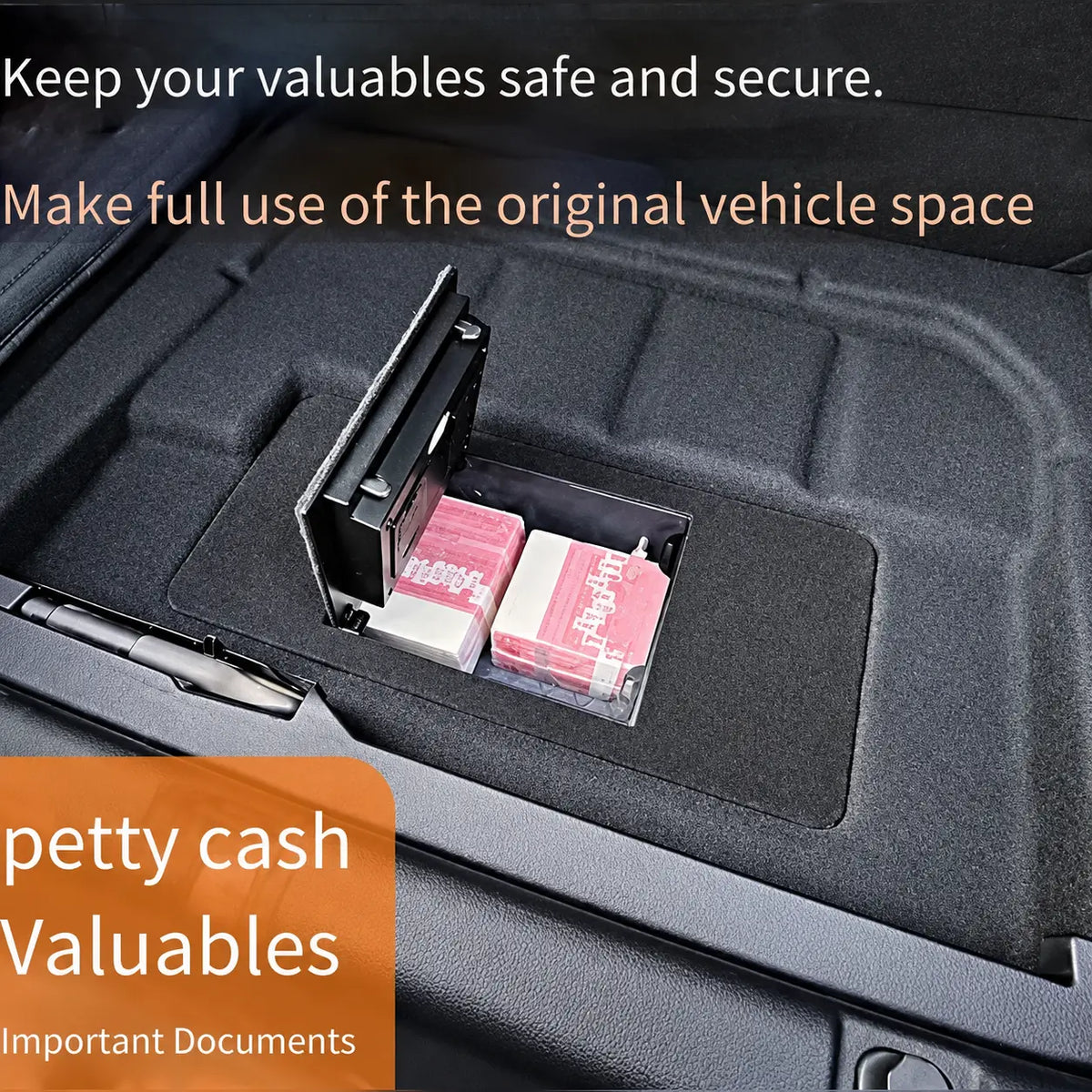 Maybach S480 hidden safe secure storage compartment for valuables documents and personal items