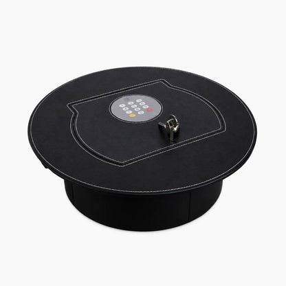 Spare tire hidden storage box with secure cover design for vehicle trunk organization